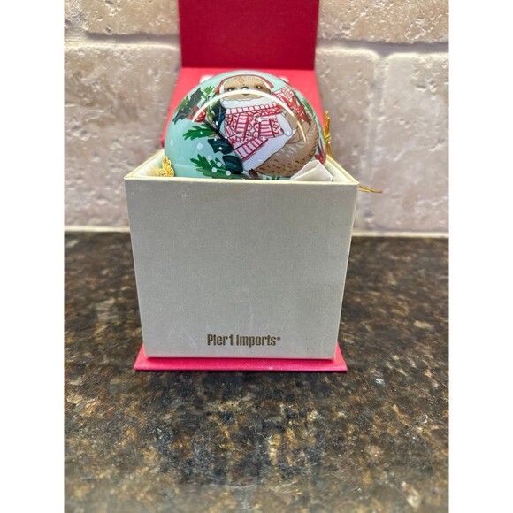 2019 Pier 1 Li Bien Hand Painted Glass Christmas Ornament Sloth NIB - Picture 3 of 6